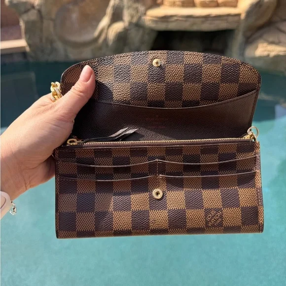 Authentic Louis Vuitton Portefeuille Emilie Damier Wallet Crossbody Bag - Picture 8 of 13